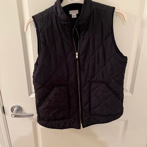 J. Crew Women's Black Quilted Vest